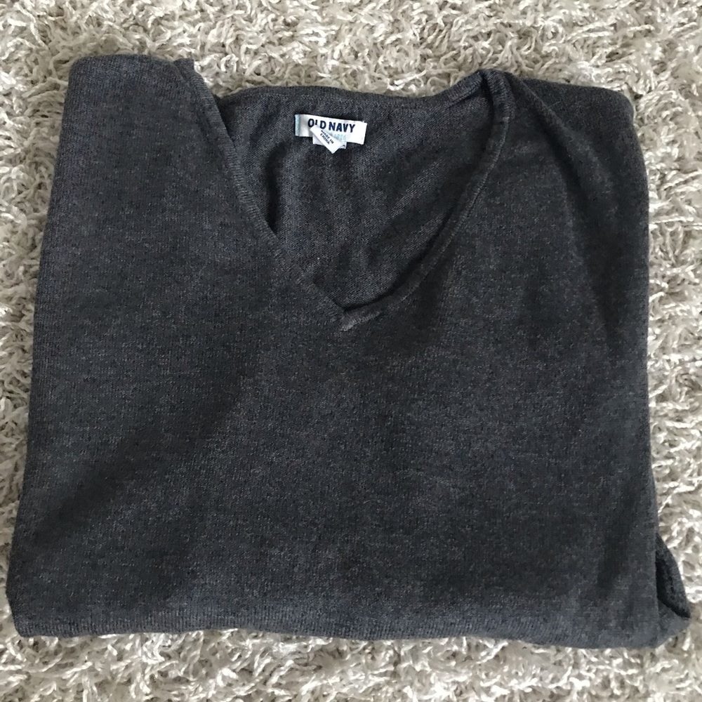 Old Navy charcoal vneck tunic sweater XS - Picture 3 of 4